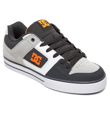 Dc Shoes Pure Se Mens Leather Suede Mesh Skate Trainer In Grey Size UK 6-12